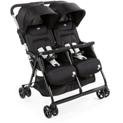 carucior gemeni Chicco Echo Twin pliat cu maner de transport