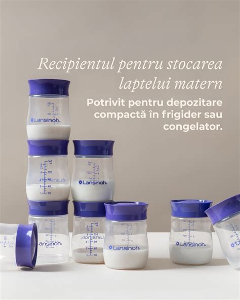 Diagramă ilustrând procesul de depozitare a laptelui matern în frigider și congelator