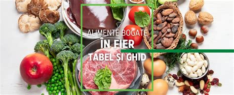 o selecție de alimente bogate în fier: carne roșie, spanac, linte