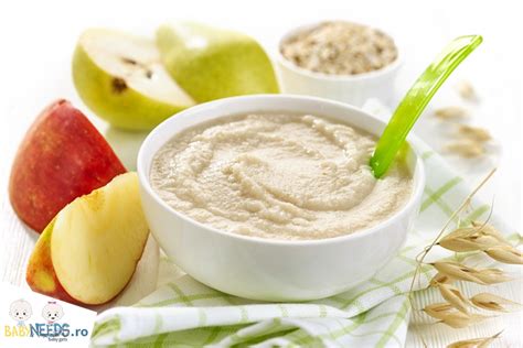 Infografic cu etapele diversificării alimentației bebelușului, subliniind vârsta recomandată pentru introducerea cerealelor.