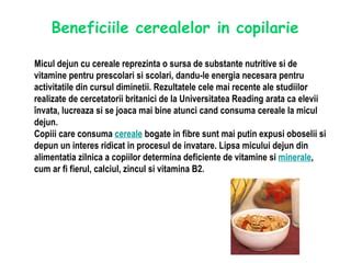 infografic cu beneficiile nutriționale ale cerealelor Aptamil