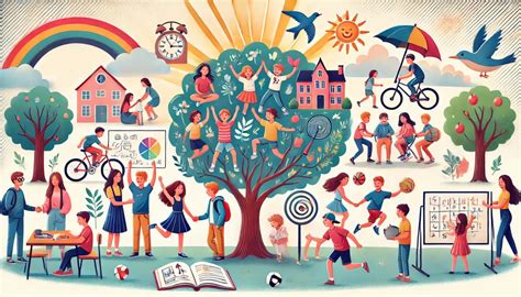 Ilustrație cu un copil fericit la dentist, într-un cabinet plin de elemente ludice.