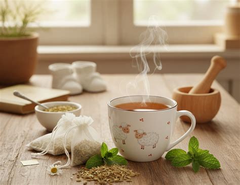 Infografic cu tipuri de ceaiuri sigure pentru bebeluși și beneficiile lor