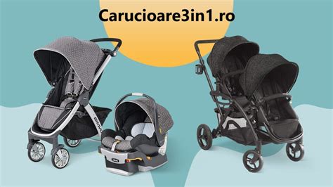 infografic comparativ intre carucioarele 2 in 1 si 3 in 1, cu accent pe specificatiile scoicii auto si landoului