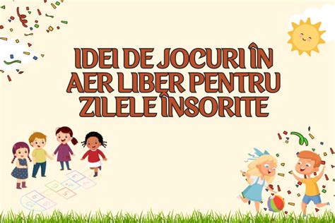 Ilustrație cu copii jucându-se în aer liber