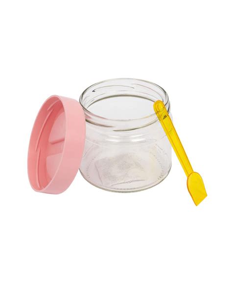 Ilustrație a biberonului cu linguriță dozatoare, scoțând în evidență componentele sale (corp, linguriță, capac)