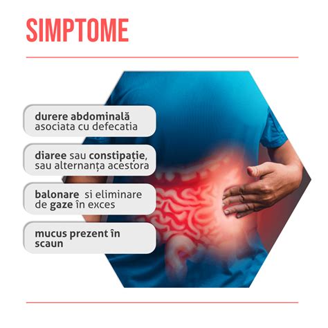 Ilustrație cu simptome comune ale tulburărilor digestive: durere abdominală, balonare, greață