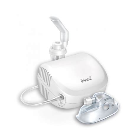 Diagramă ilustrând componentele unui nebulizator cu compresor și modul în care funcționează.