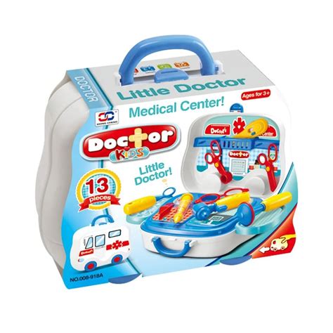 O trusă medicală de jucărie de tip veterinar, cu accesorii specifice