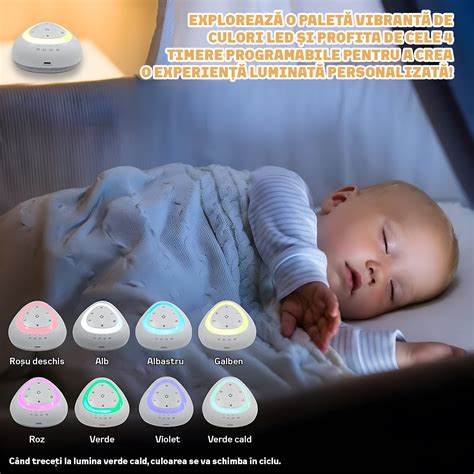 ilustrație cu diverse tehnici de calmare a bebelușului: piele-pe-piele, sunete albe, legănat