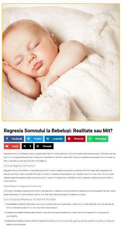 Infografic cu etapele regresiei somnului la bebeluși, evidențiind perioada de 8-10 luni.