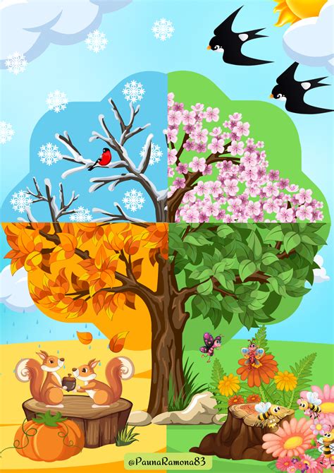 Colaj foto cu ținute de bebeluș potrivite pentru diferite anotimpuri: primăvară, vară, toamnă, iarnă.