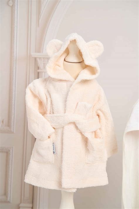 Halat de baie pentru bebeluși cu urechiușe și buzunare