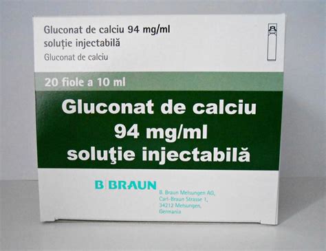 Imagine cu o fiolă de soluție injectabilă de Gluconat de Calciu