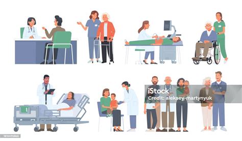 ilustrație medicală cu un asistent medical zâmbind unui copil