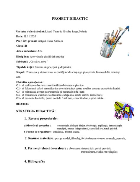 Diagramă schematică a structurii unui proiect didactic în învățământul special.