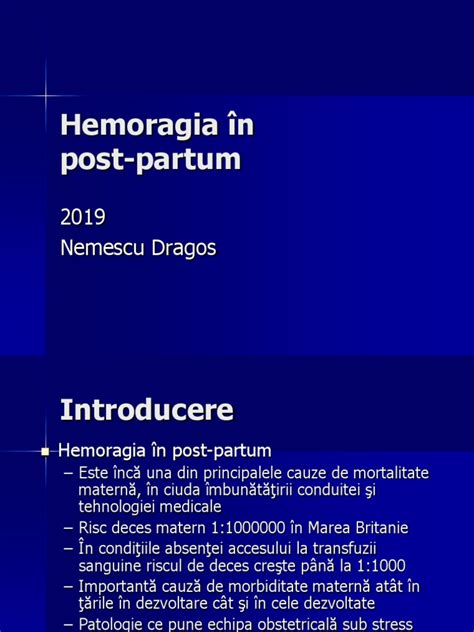 Grafic ilustrând evoluția recuperării după hemoragia postpartum, evidențiind posibilele complicații și durata acestora.