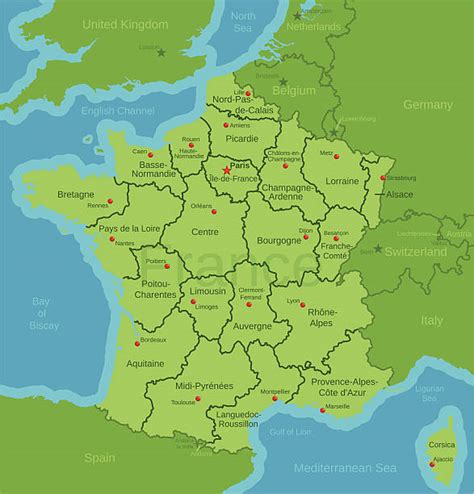 Hartă a Franței cu regiunile unde au fost efectuate testele pe scutece.