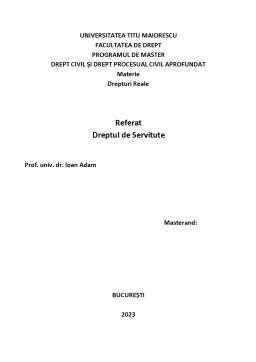 Ilustrație schematică a unui drept de servitute de trecere între două proprietăți vecine