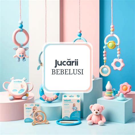 Colecție variată de jucării pentru bebeluși de diferite materiale