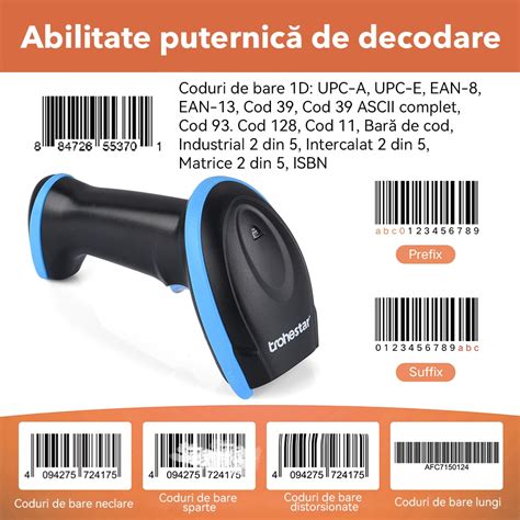 Ilustrație cu diferite tipuri de cititoare de coduri de bare: portabil, de prezentare, cu montare fixă