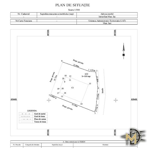 Plan de situație cu amplasamentul spațiului comercial din Turda, Piața Republicii nr. 38