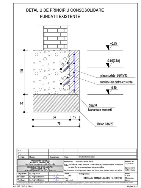 Detaliu al lucrărilor de consolidare a betonului