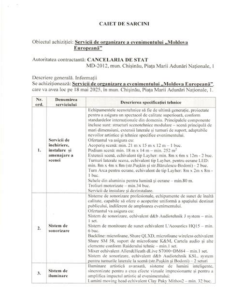 Exemplu de schemă grafică utilizată într-un caiet de sarcini