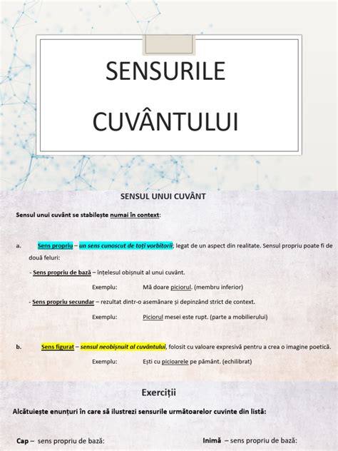 Ilustratie cu diverse sensuri ale cuvantului