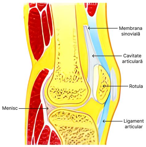 Ilustrație anatomică a unei burse sinoviale în contextul unei articulații