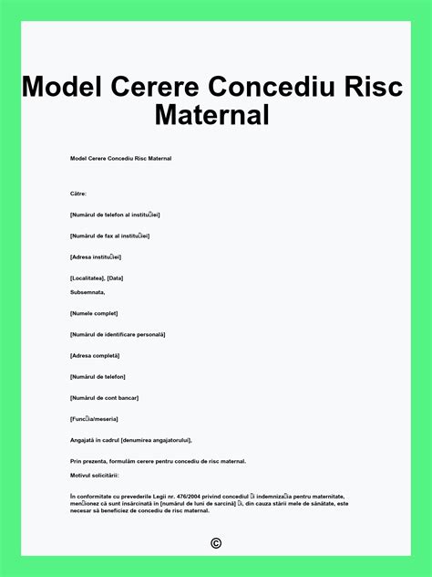 schema fluxului de aprobare a concediului de risc maternal