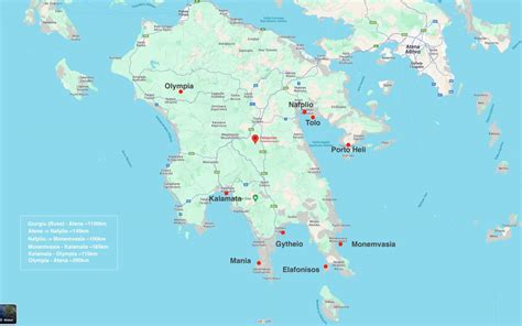 Hartă a Greciei cu insule populare pentru familii