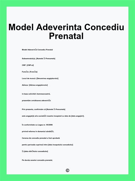 Calendar cu zilele de concediu prenatal și postnatal, evidențiind flexibilitatea distribuției.