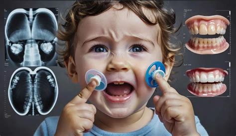 infografic despre dezvoltarea dentară și impactul suzetei