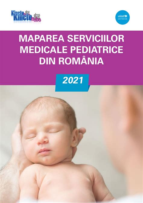 Infografic cu pictograme reprezentând specialitățile medicale pediatrice oferite.