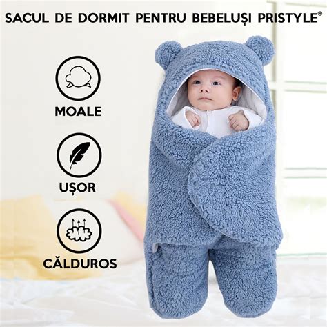 Ilustrație cu un bebeluș fericit dormind într-un sac de dormit