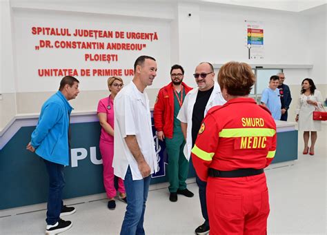 Schema organizatorică a Spitalului Județean de Urgență Dr. Constantin Andreoiu Ploiești, cu indicarea locațiilor și a specialităților medicale.