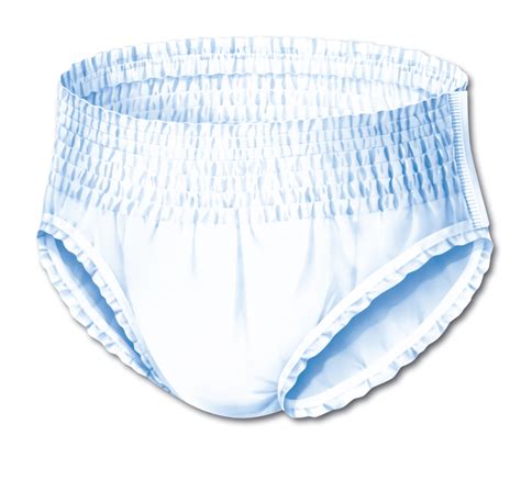 Ilustrație cu un chilot de incontinență pentru adulți, desfăcut, arătând stratul absorbant și elasticul taliei.