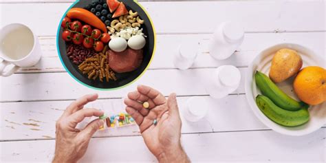 ilustrație cu alimente sănătoase și suplimente prenatale