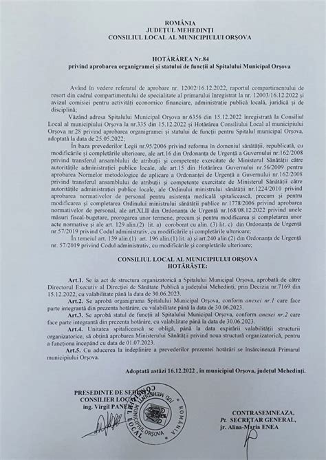 Organigrama consiliilor, comitetelor și comisiilor din cadrul spitalului.