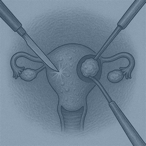 ilustrație medicală a chisturilor ovariene sau a unei histerectomii