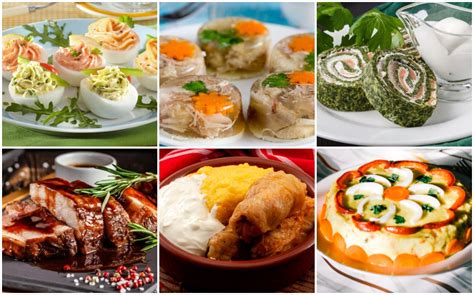 Colaj de imagini cu diverse preparate din lista de rețete