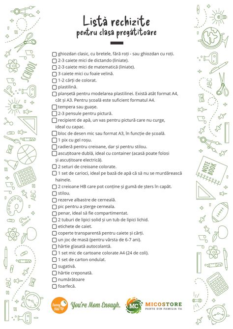 infografic cu lista de necesar pentru nou-născut