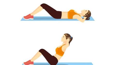 Ilustrație cu exercițiul de crunch abdominal