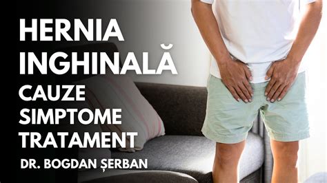 Vizualizare schematică a zonei inghinale cu o hernie inghinală