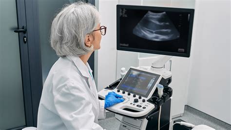 Imagine cu un medic ginecolog efectuând o ecografie transvaginală