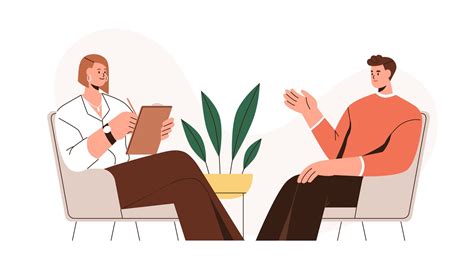 Ilustrație cu o mamă și un psiholog discutând într-un mediu calm