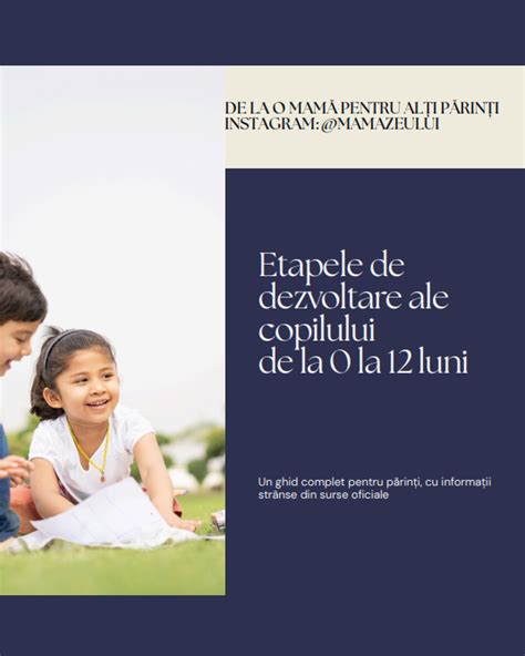 Infografic cu principalele etape de dezvoltare ale copilului