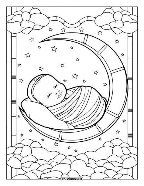 Ilustrație cu un bebeluș adormit liniștit