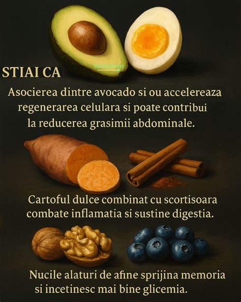 Colaj vizual cu alimente sănătoase recomandate pentru reducerea grăsimii abdominale: pește, legume verzi, fructe de pădure, nuci.